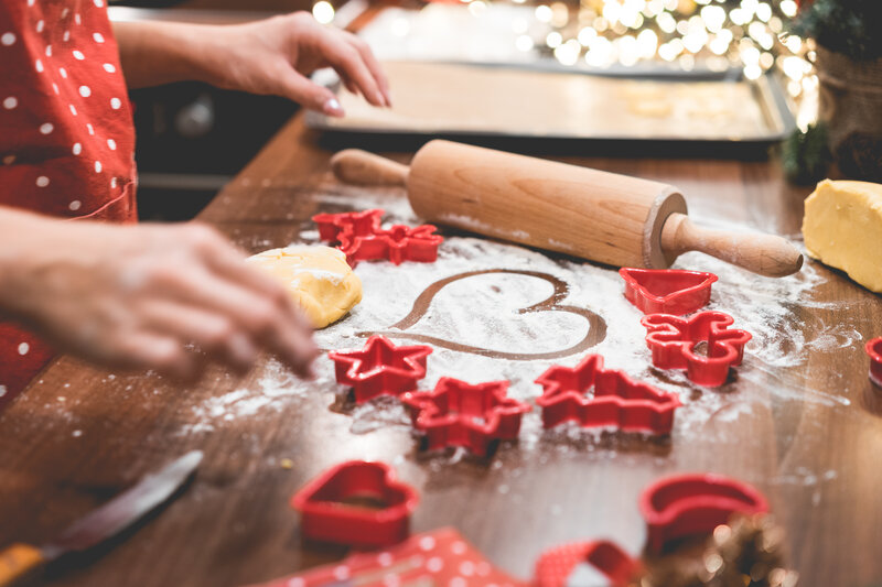 Person Cutting Dough