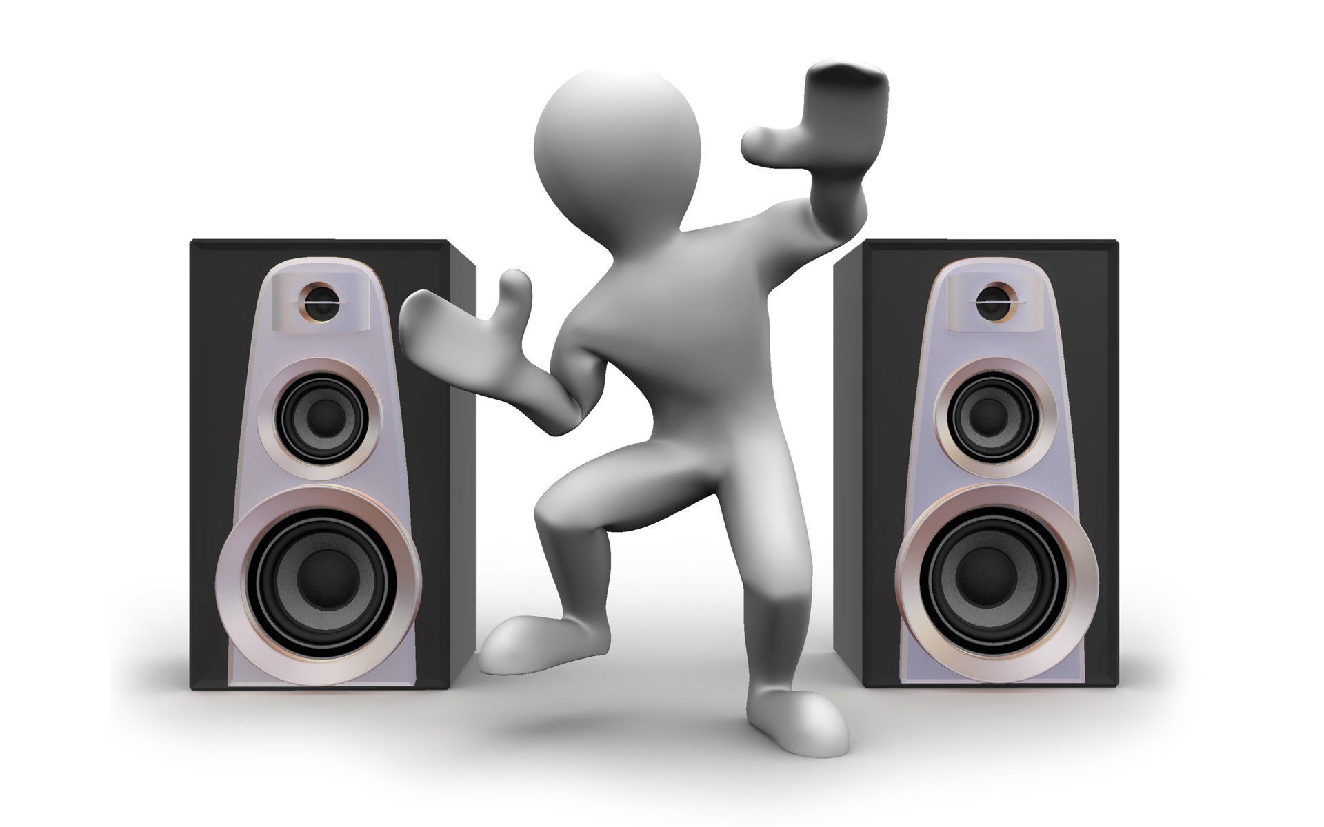 person dancing between speakers