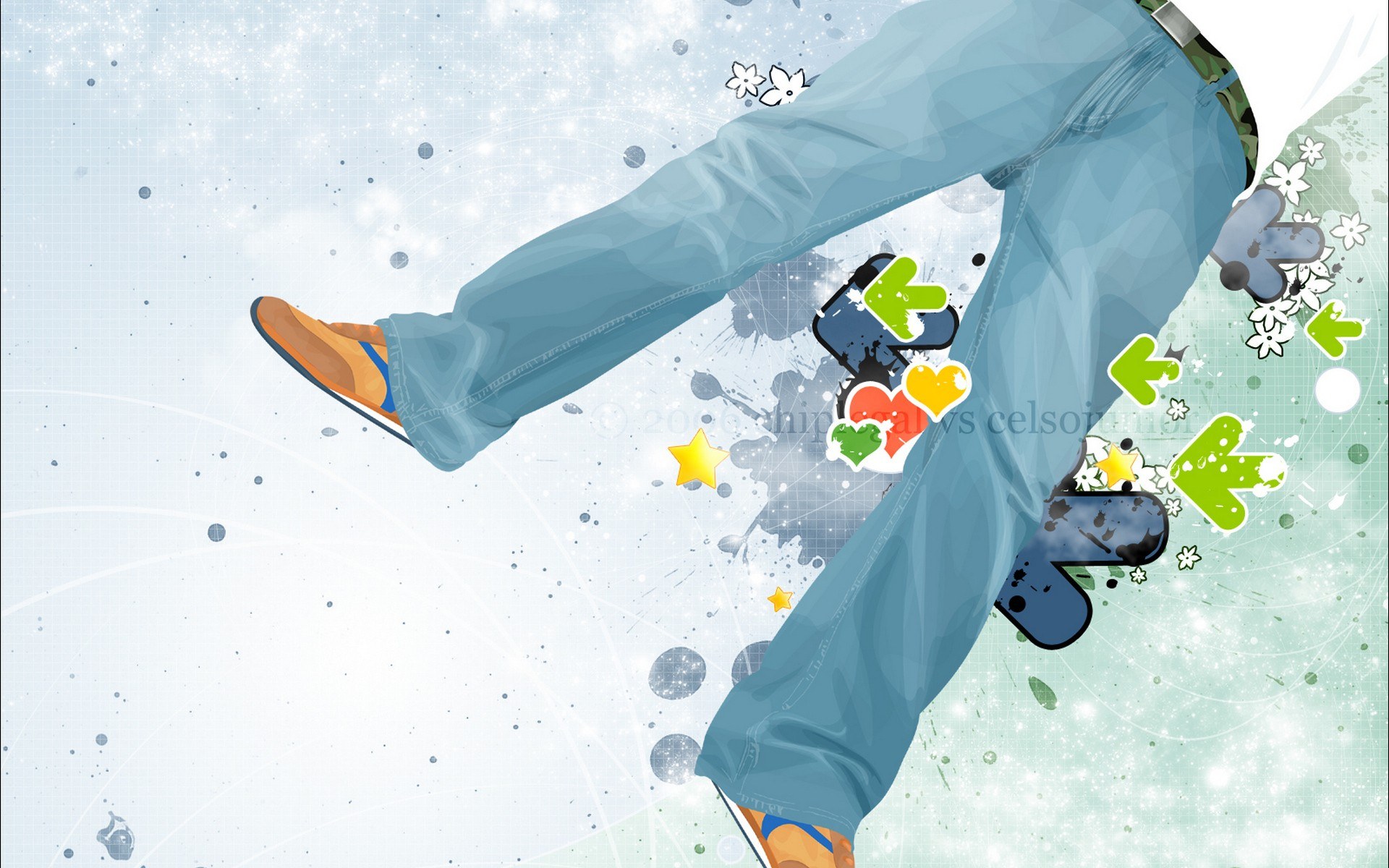 person dancing with colorful graphics