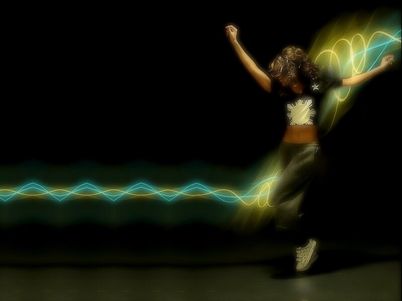 Person Dancing with Light Trails