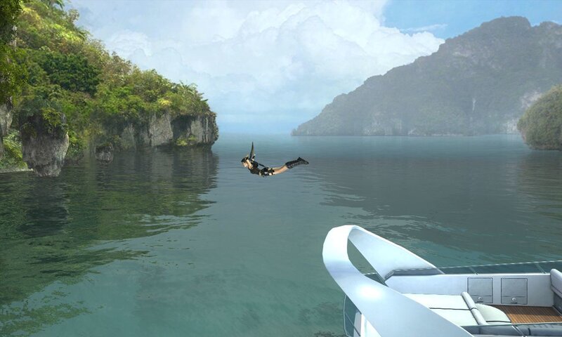 Person Diving into Water — Green