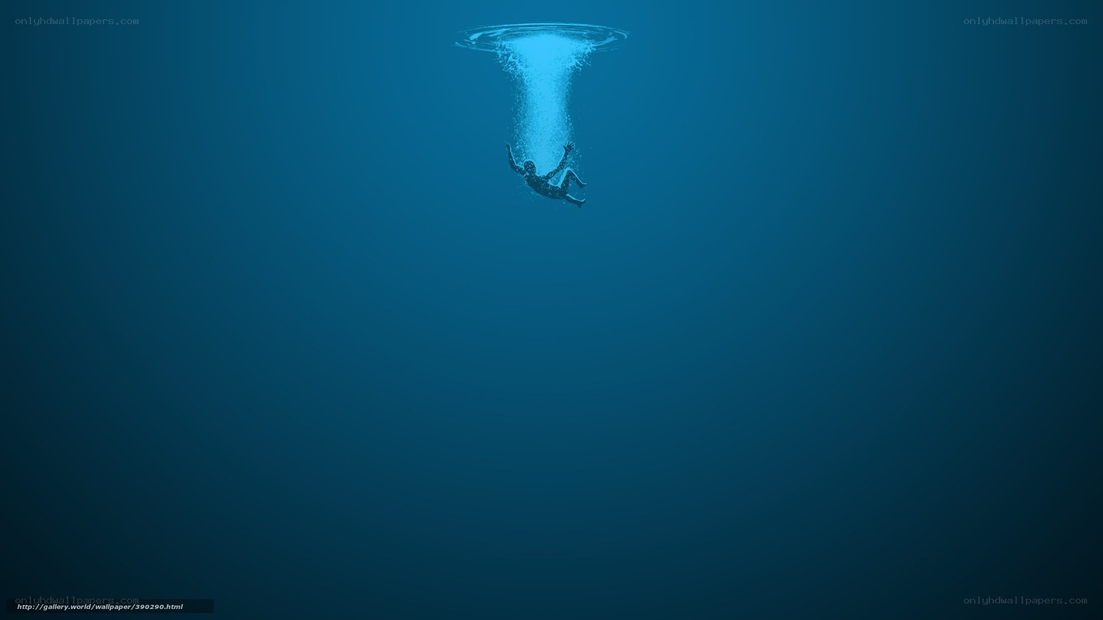 person diving underwater