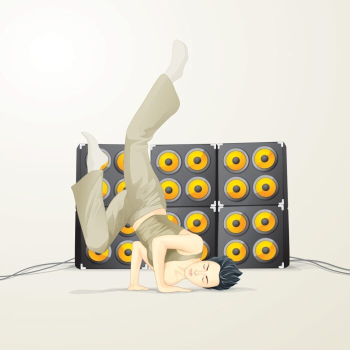 Person Doing Handstand — Black