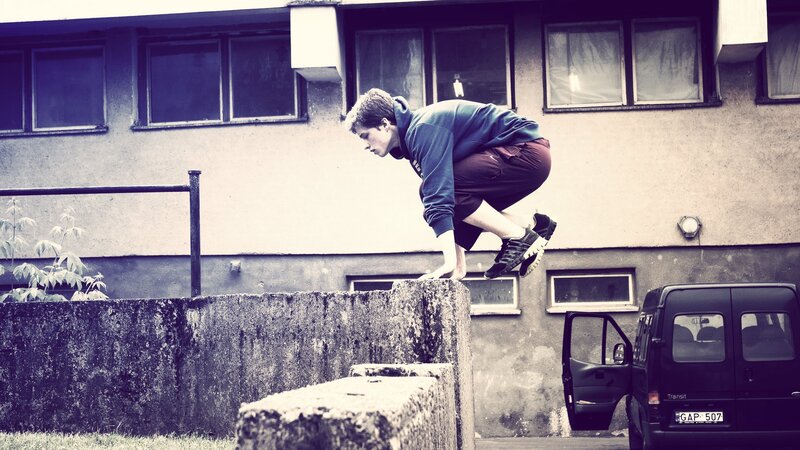 Person Doing Parkour