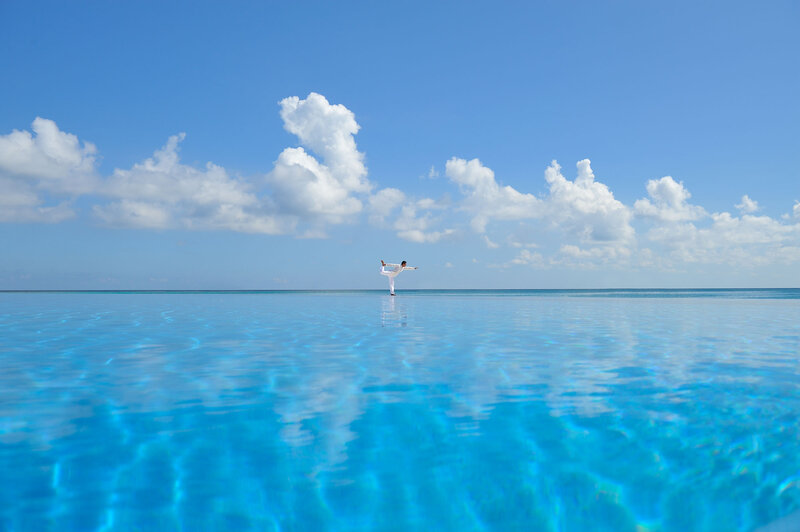 Person Doing Yoga — Blue