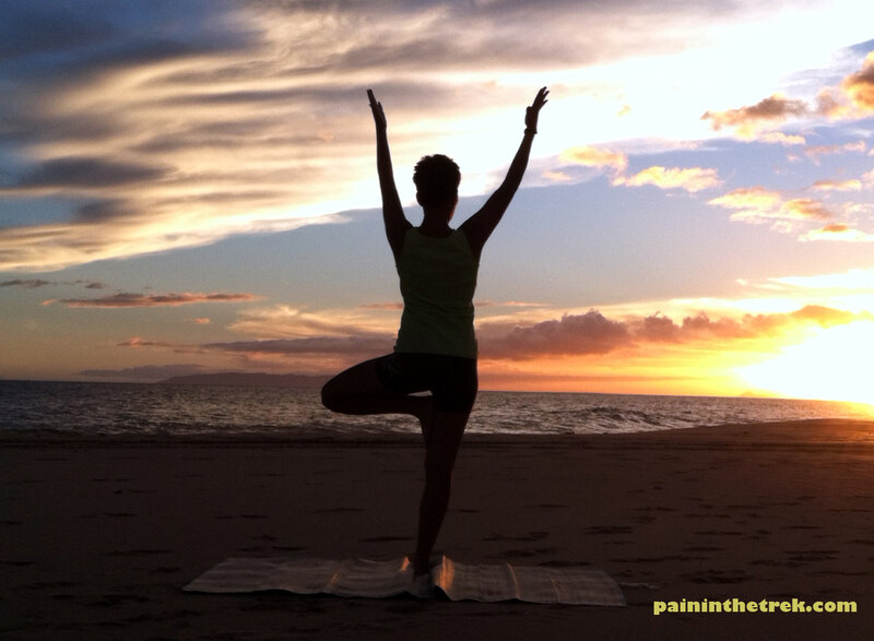 Person Doing Yoga on Beach — Orange