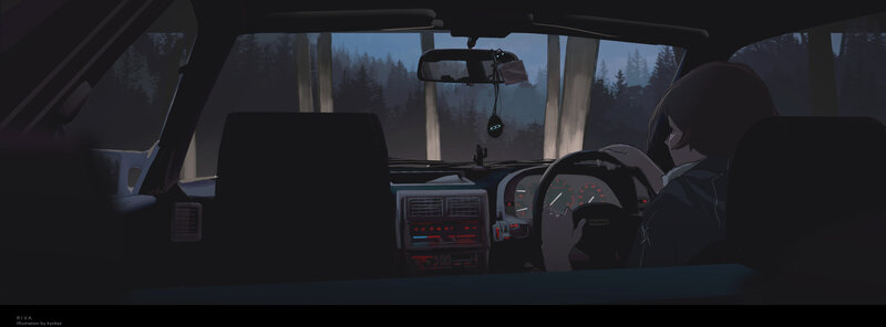 Person Driving a Car — Dark Blue