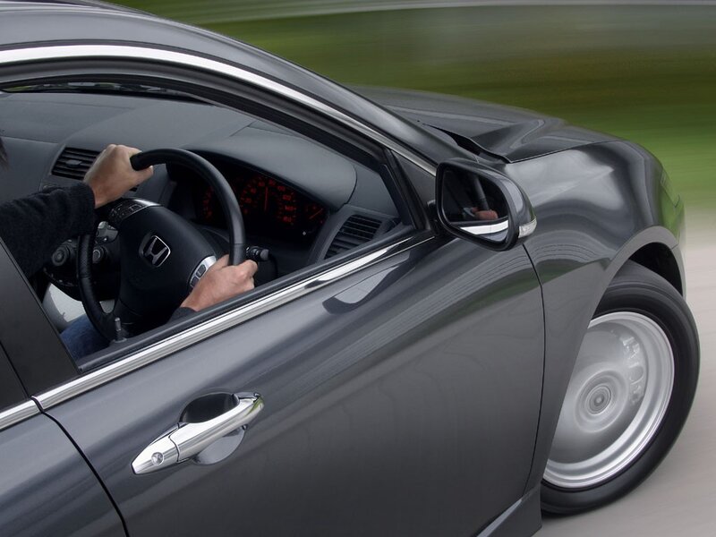 Person driving a car