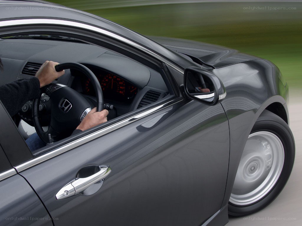 Person driving a car