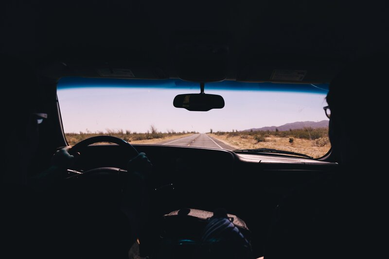 Person Driving Car — Black, Serene