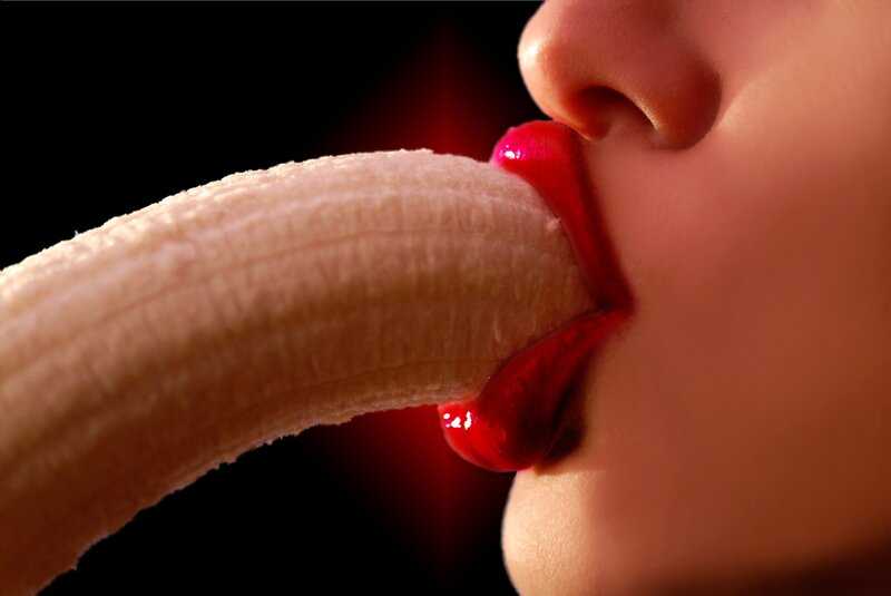 person eating a banana