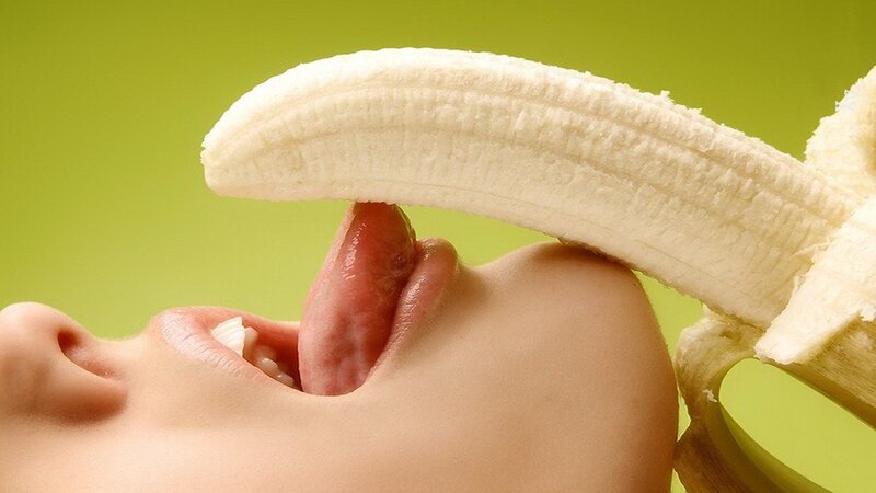 person eating a banana
