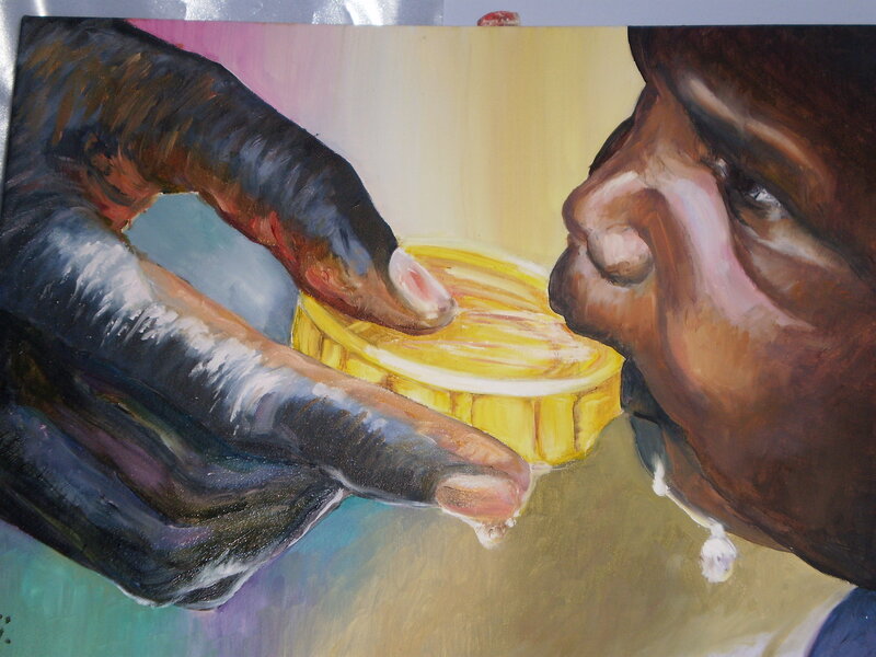 Person Eating from Hand