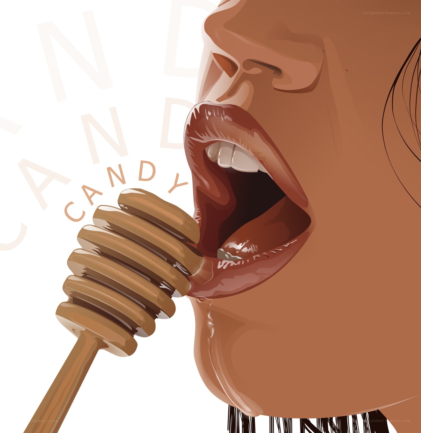 person eating honey with dipper