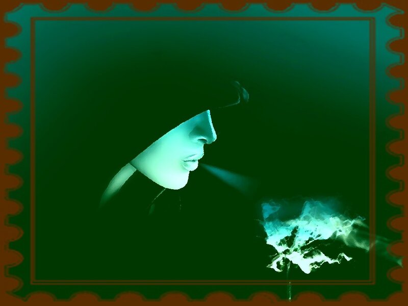 Person Exhaling Smoke — Green