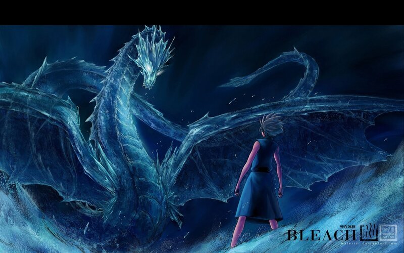 Person Facing Ice Dragon — Blue, Dramatic, Night, Digital Art