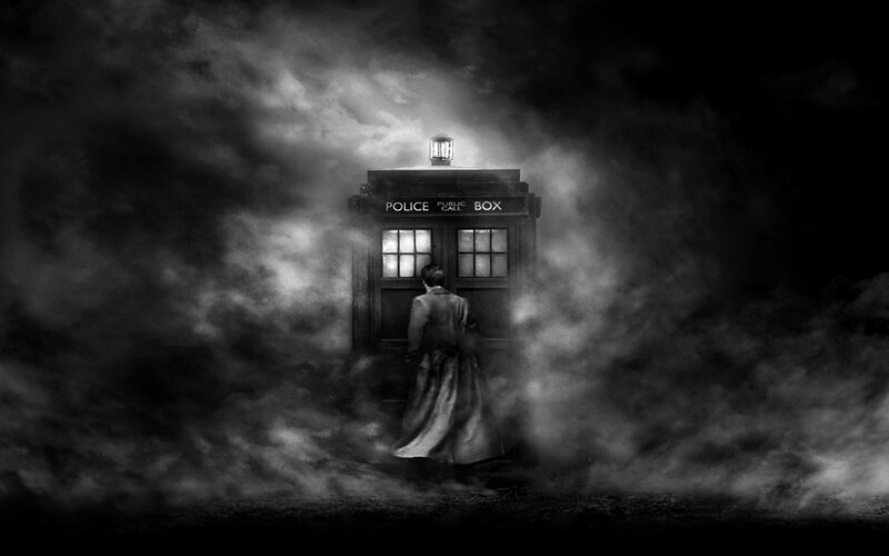 Person Facing Police Box — Black