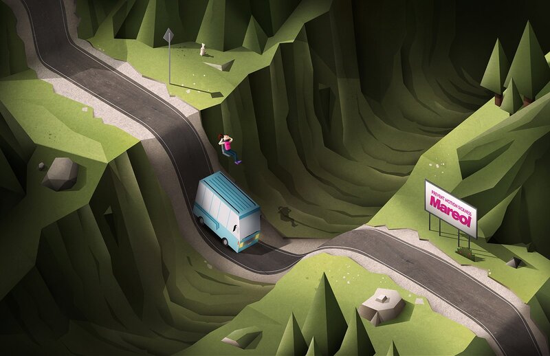 Person Falling from Road