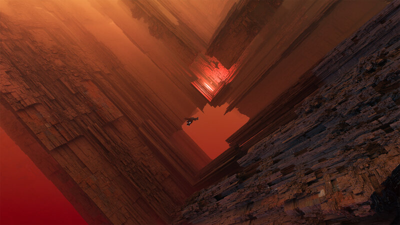 Person Falling in Canyon