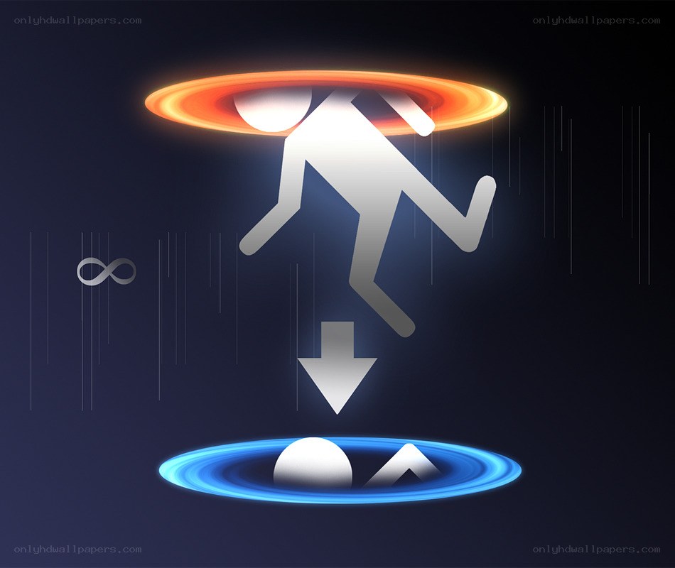 person falling into a portal
