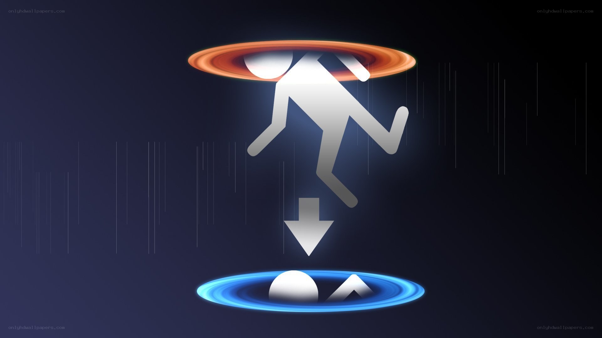 person falling into portal