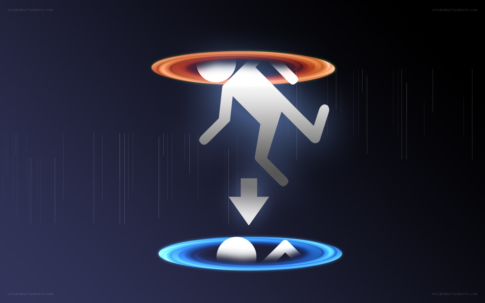 person falling into portal