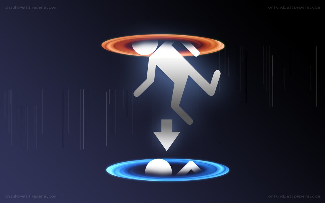person falling into portal
