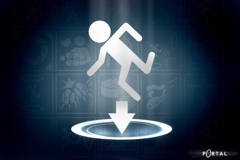 Person Falling into Portal — Blue, Dramatic, Digital Art