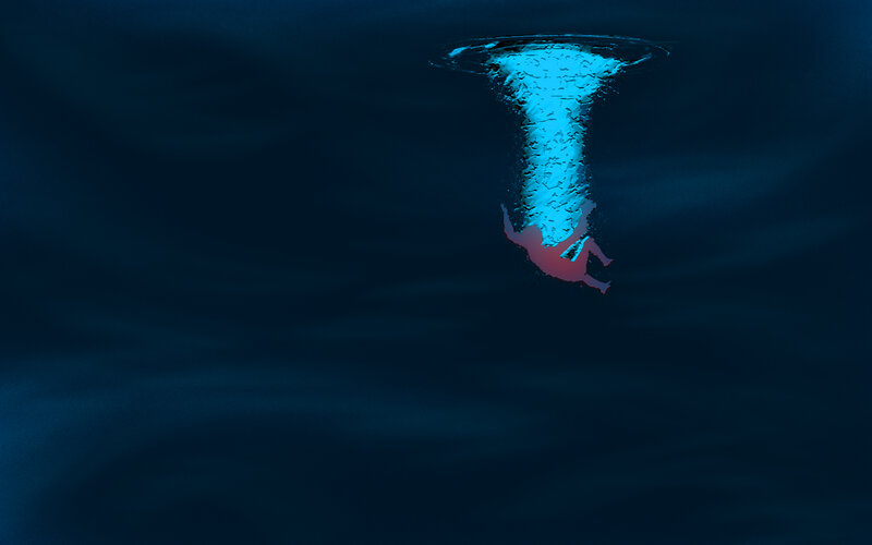 Person falling into water