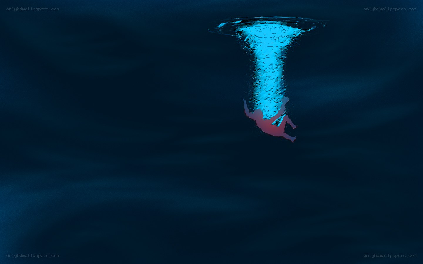 Person falling into water