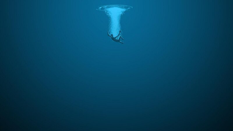 Person Falling into Water — Blue