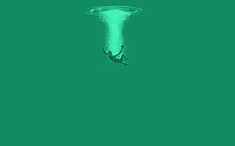 Person Falling into Water — Green