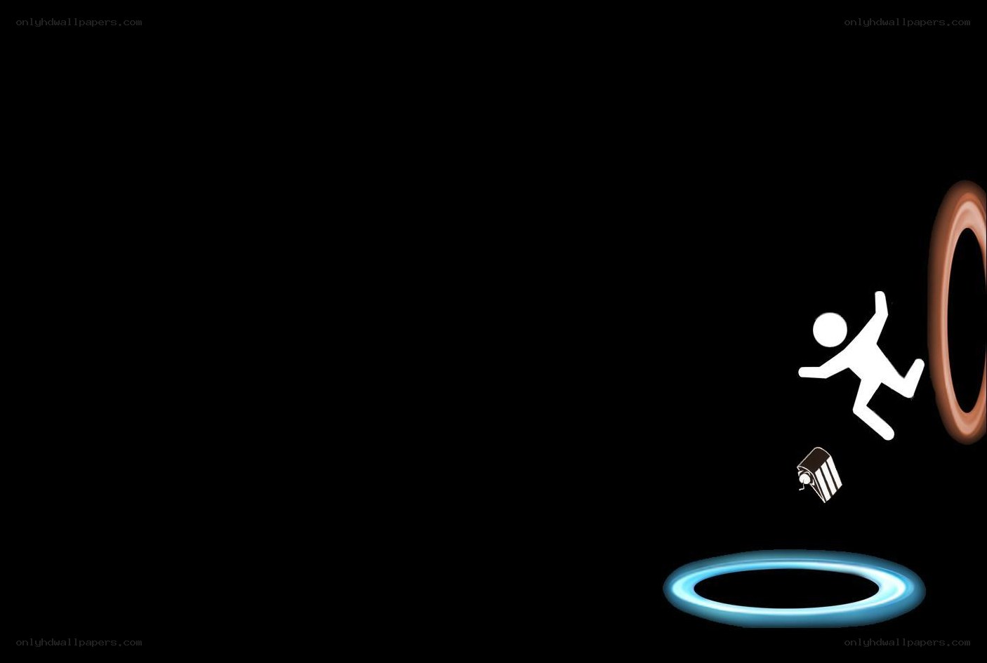 person falling through portal