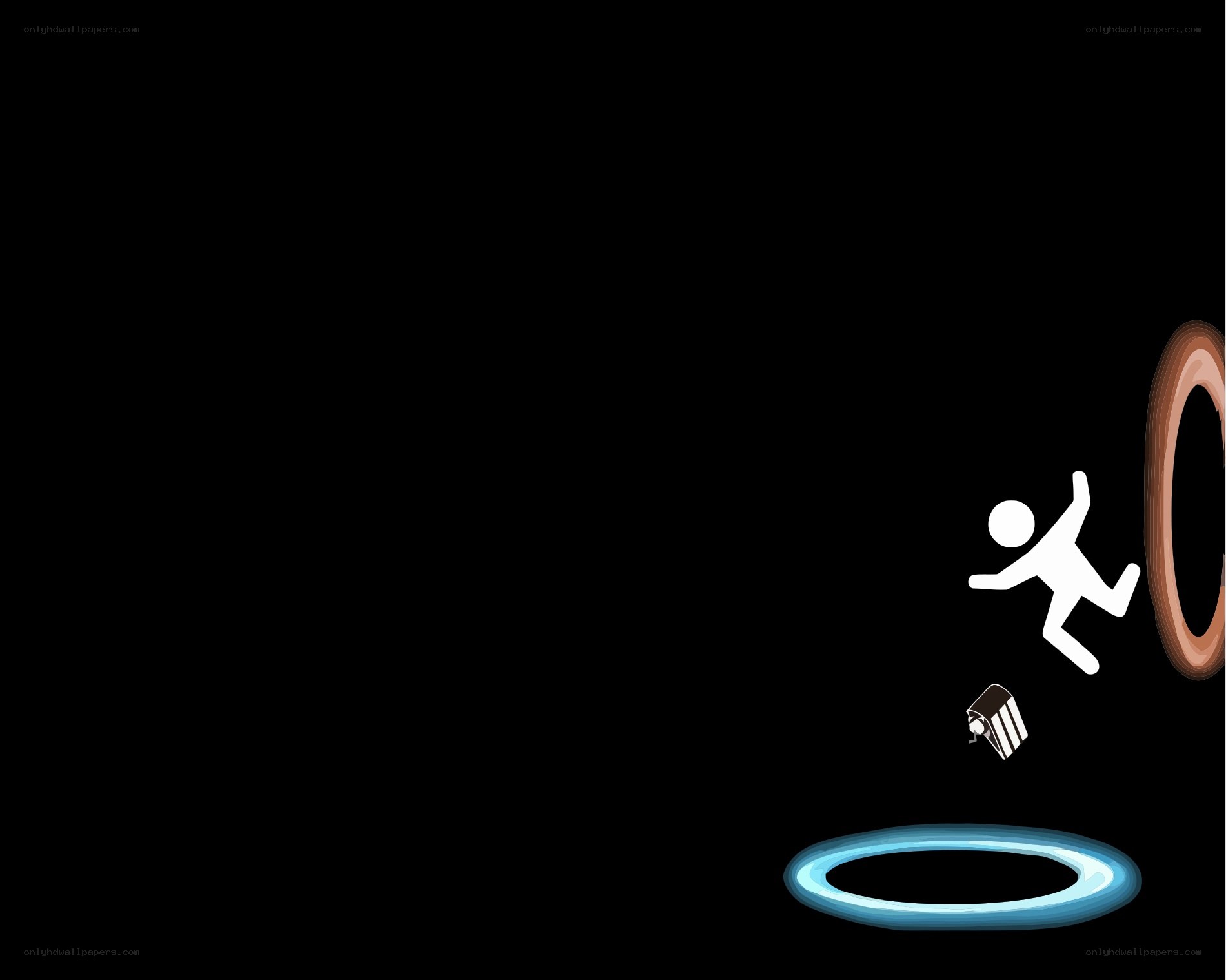 person falling through portal