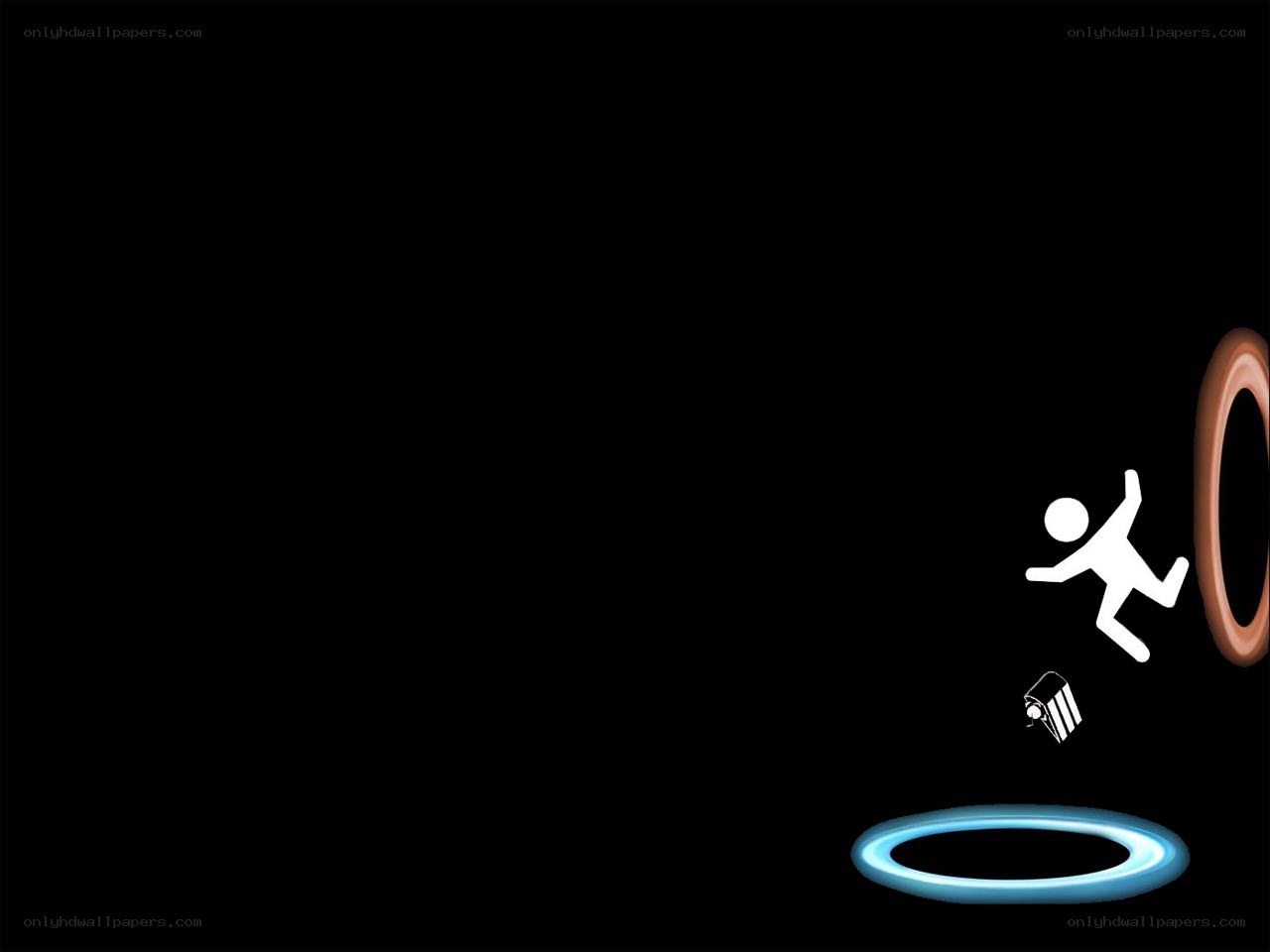 person falling through portal