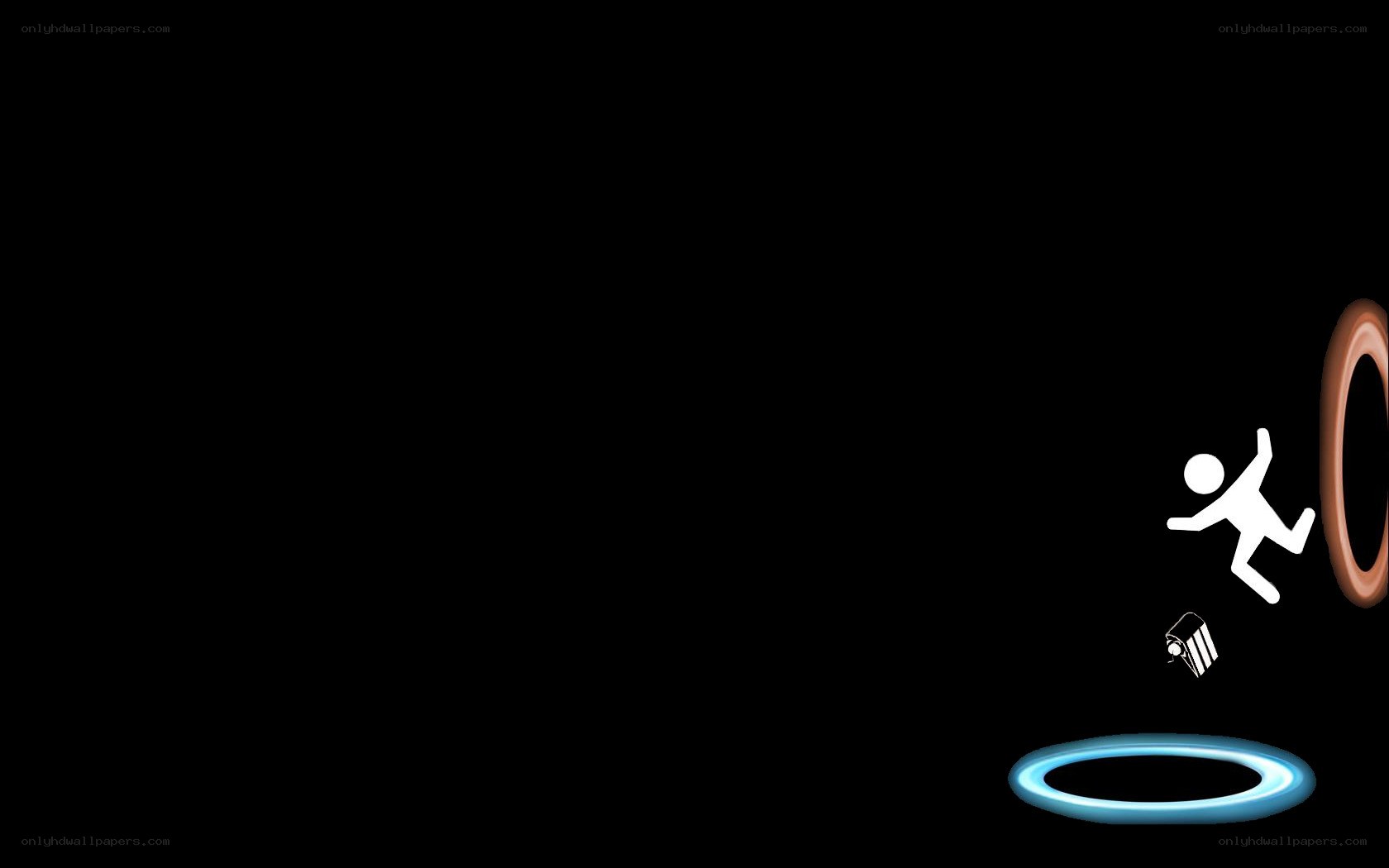 person falling through portal