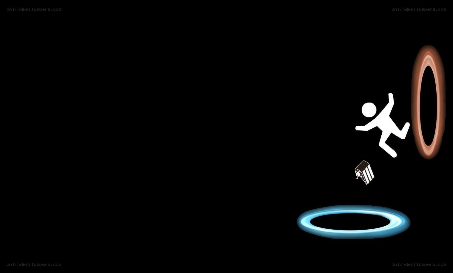 person falling through portal