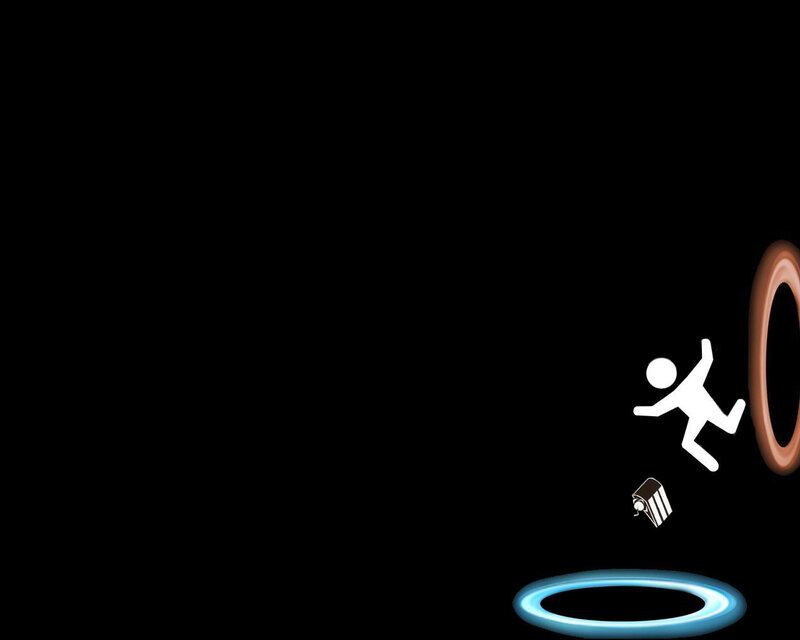 person falling through portal