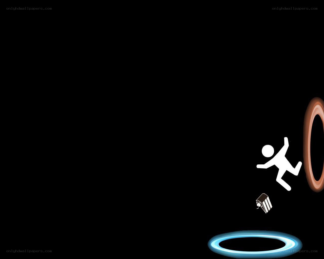 person falling through portal