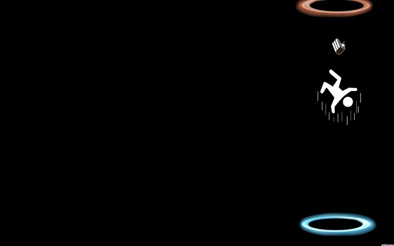 Person Falling Through Portals — Black