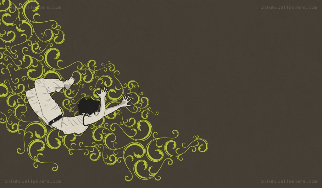 person falling with swirls