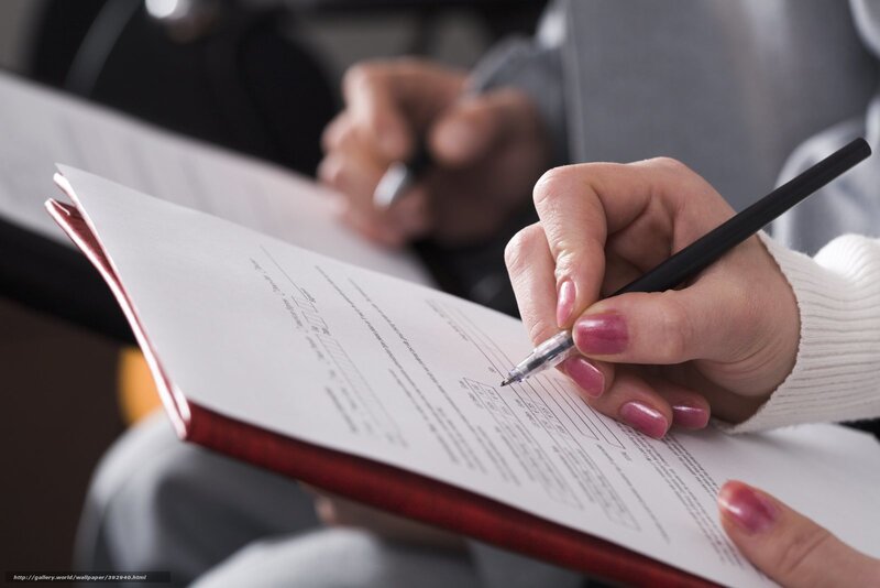 person filling out a form