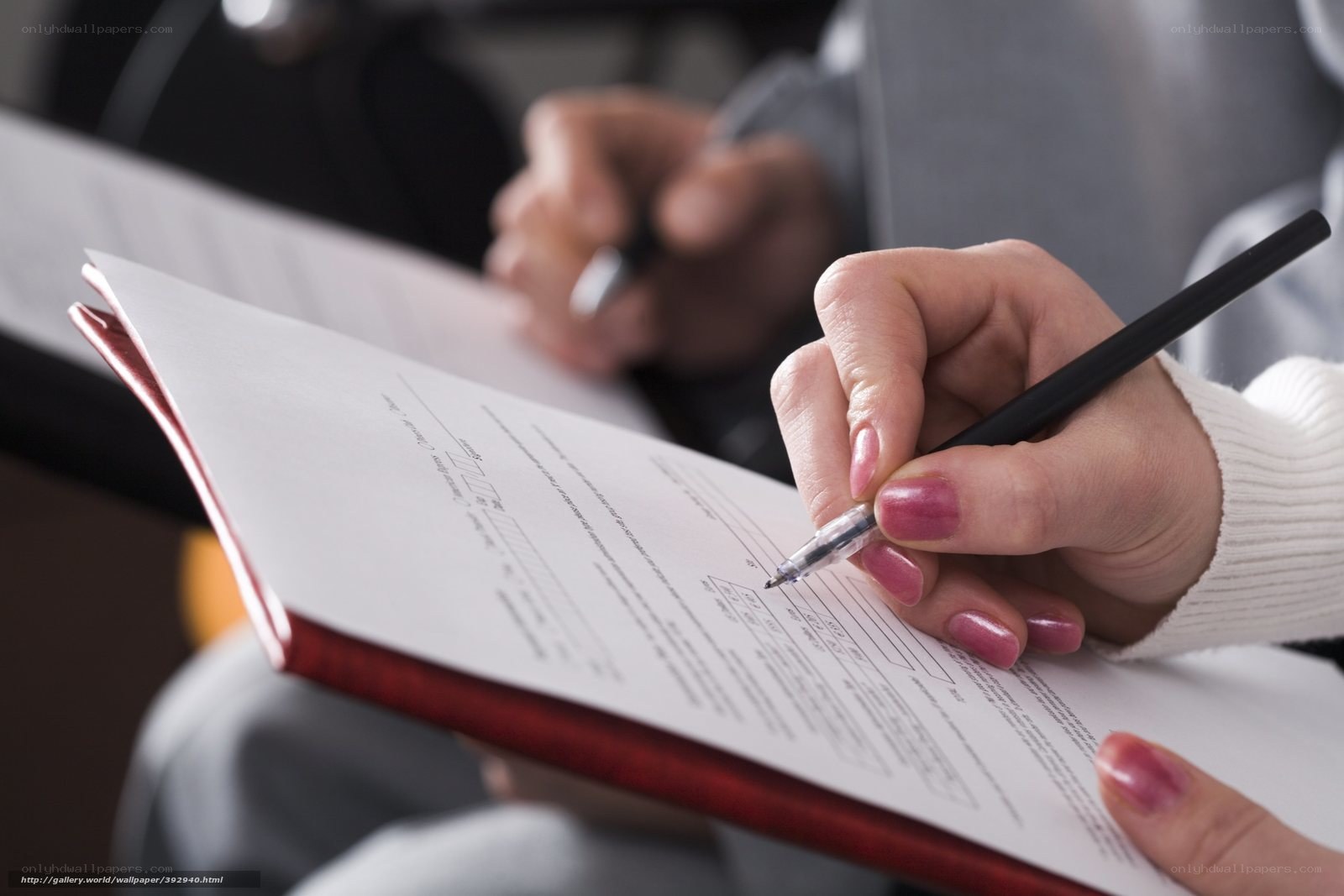 person filling out a form