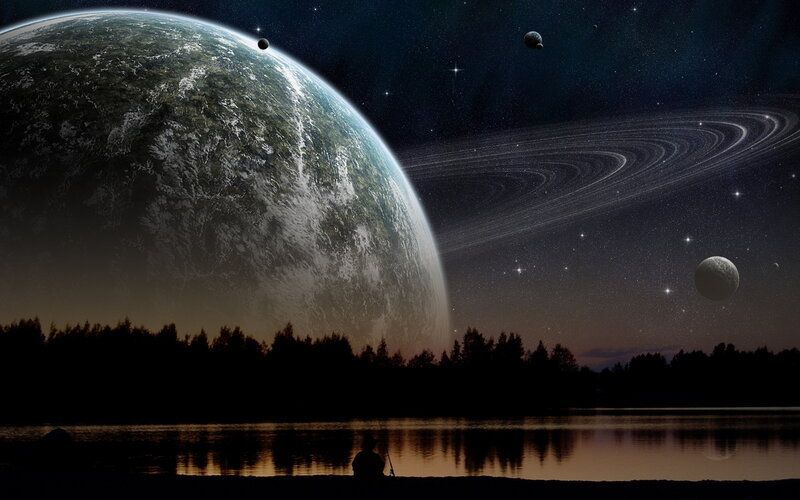 Person Fishing by Lake — Black, Serene, Night