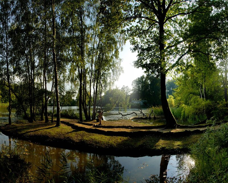 Person Fishing by Pond — Green, Serene, Afternoon