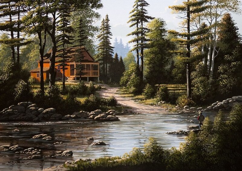 Person Fishing by River