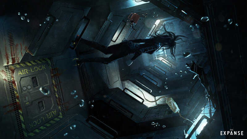 Person Floating in Airlock