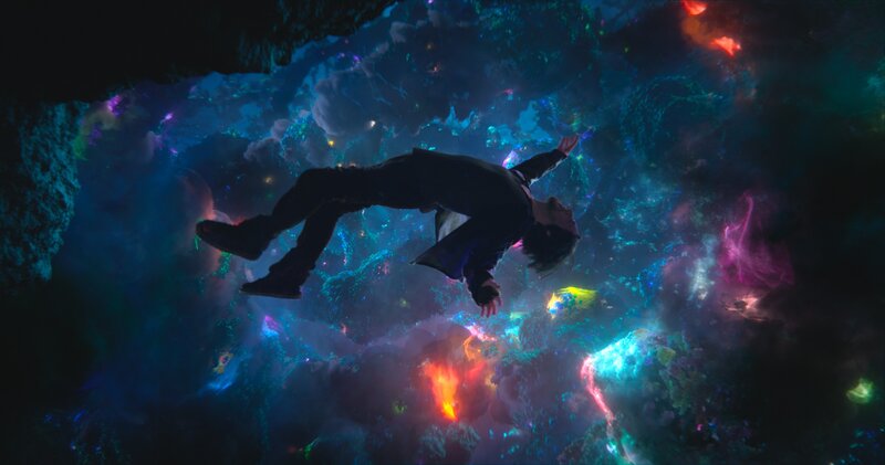 Person Floating in Nebula