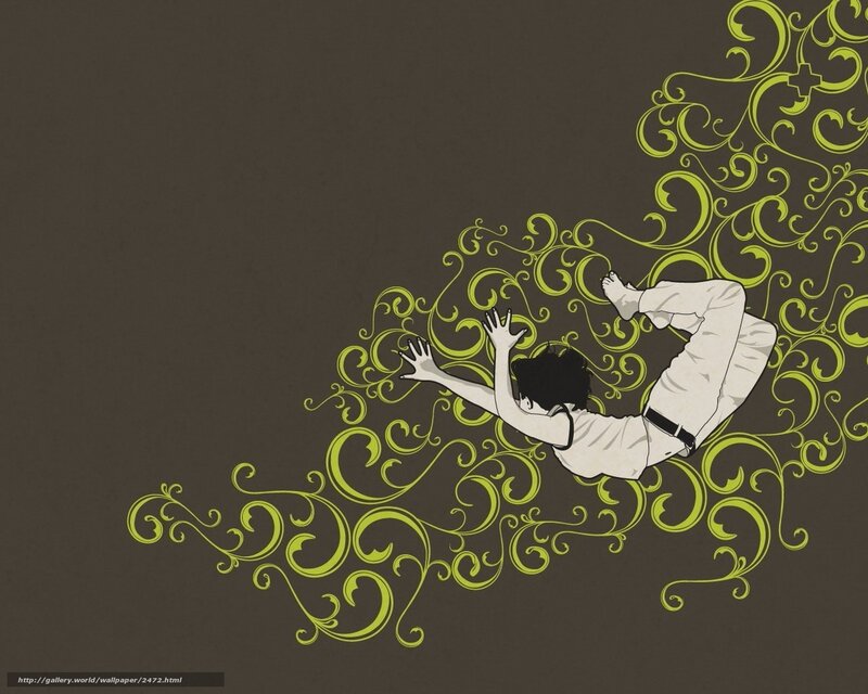 person floating in ornate swirls