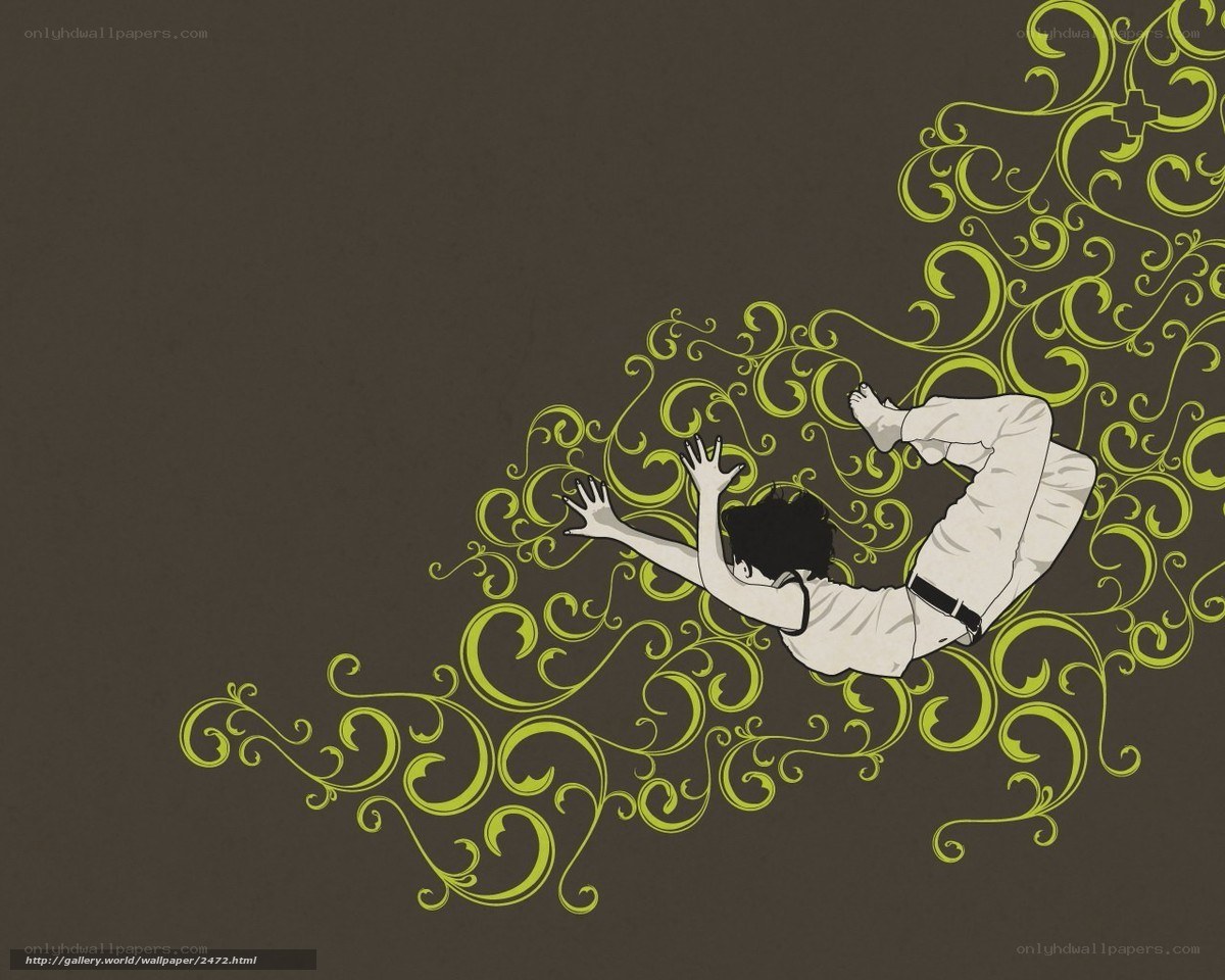 person floating in ornate swirls